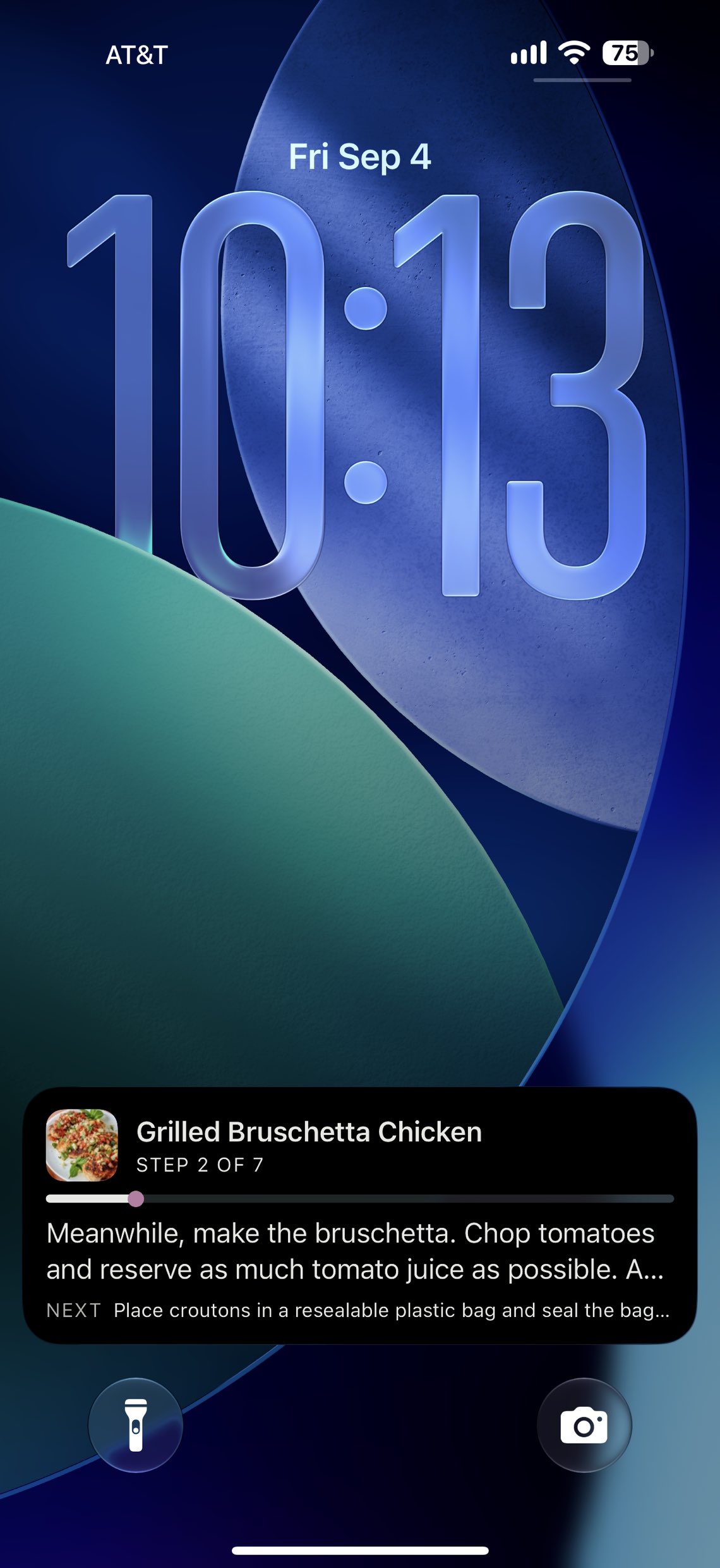 The cook timer on the lock screen as a Live Activity